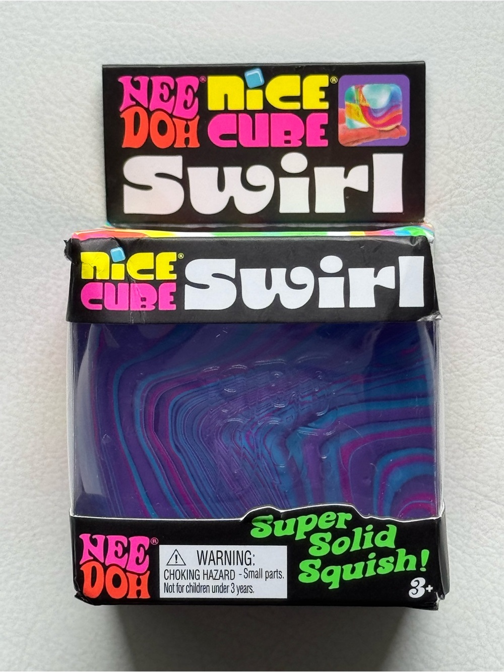 NeeDoh Nice Cube Swirl Blue Pink Purple Squishy Squeeze Toy New SHIPS TODAY!